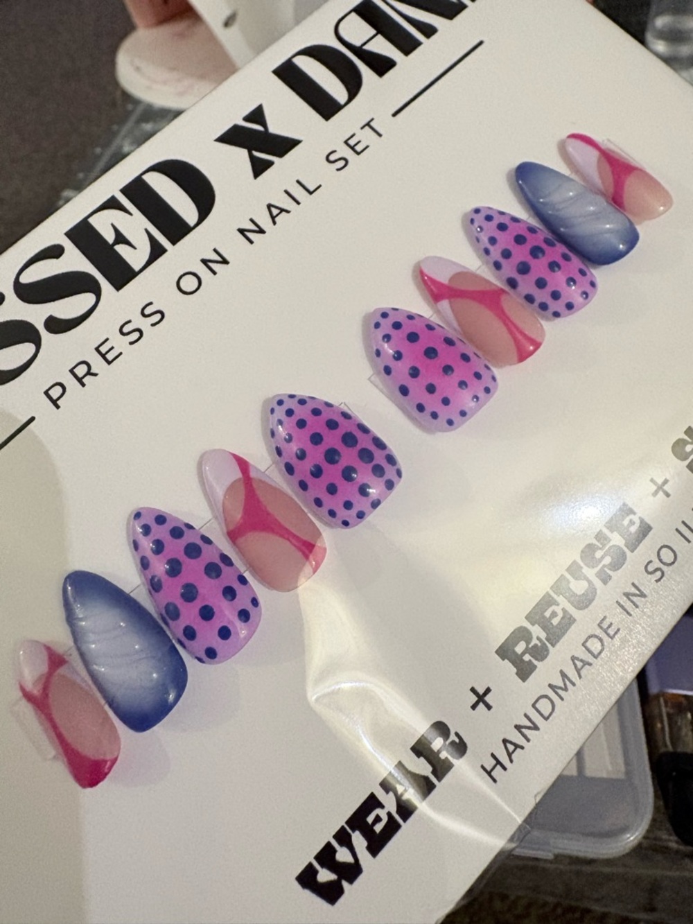 Pressed x Dana Pink & Purple Press-On Nail Set